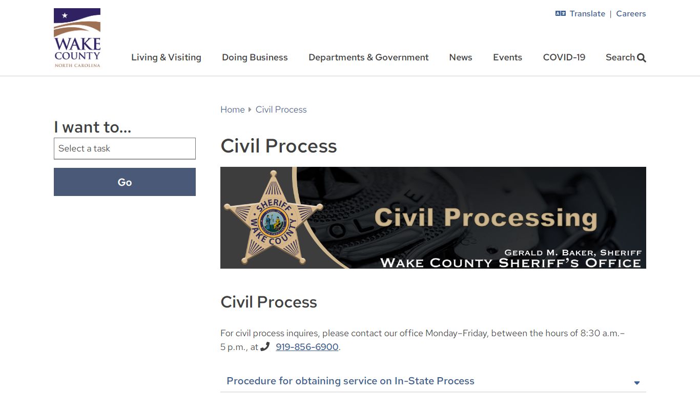 Civil Process | Wake County Government